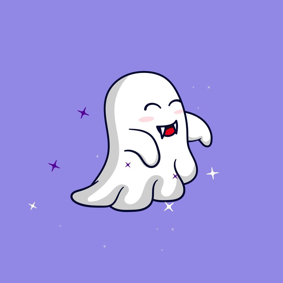 linda caricatura de fantasmas. mascota de halloween personajes de halloween vector