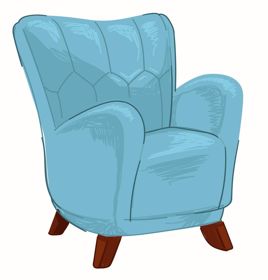 Comfortable soft vintage armchair, retro furniture vector