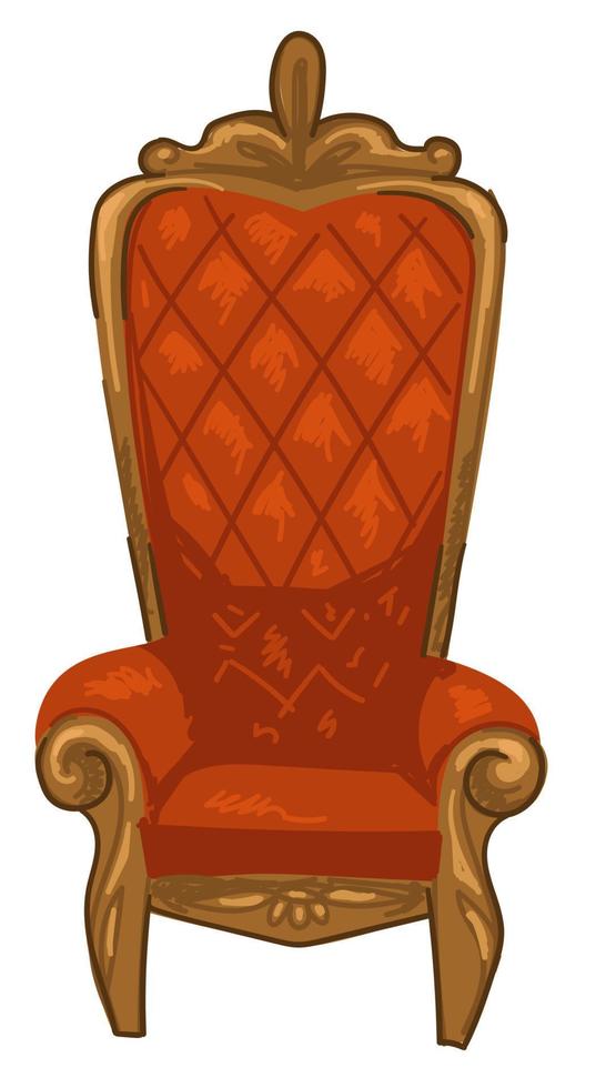 Retro furniture, victorian epoch soft comfy chair vector