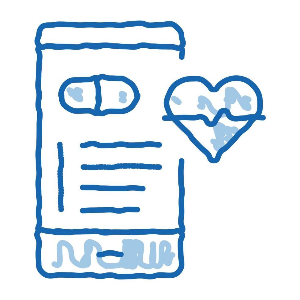 ilustración de dibujado a mano de icono de doodle de farmacia de internet vector