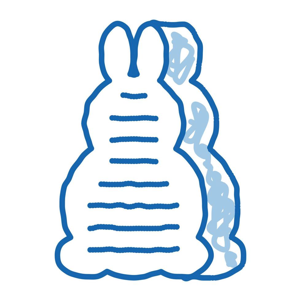 bath layer in rabbit form doodle icon hand drawn illustration vector