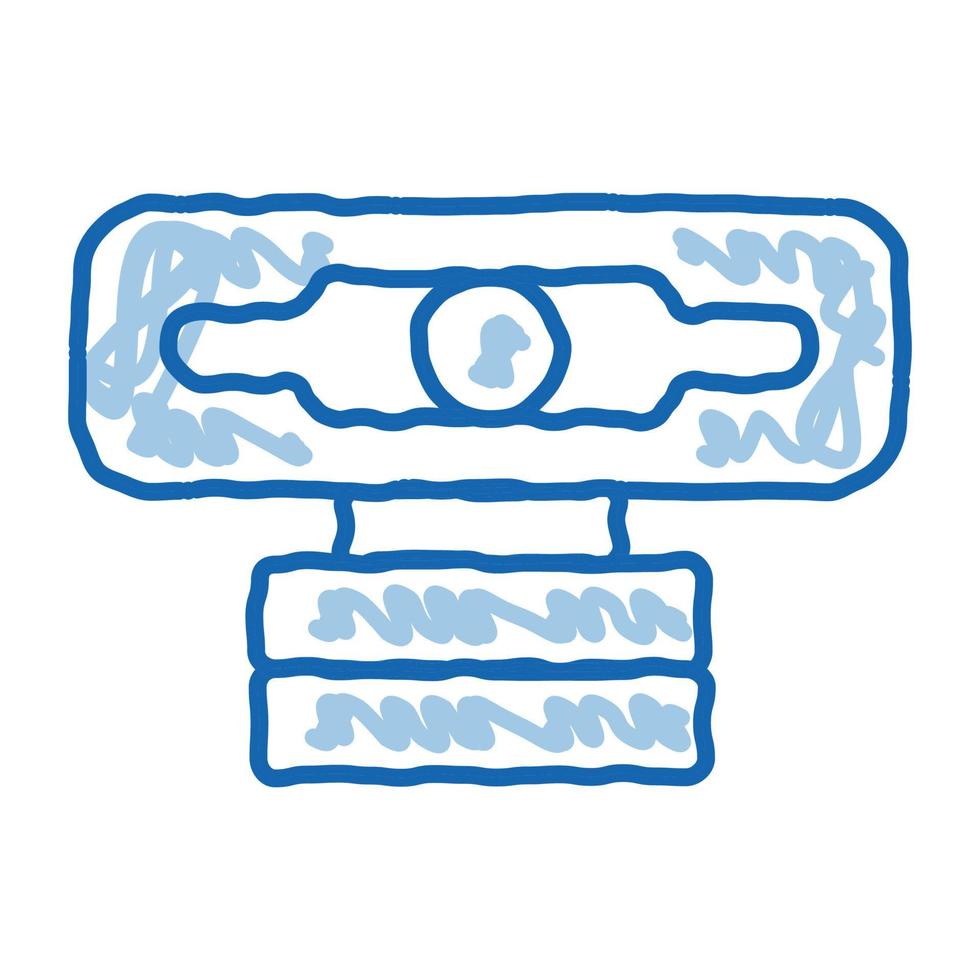 web camera doodle icon hand drawn illustration vector