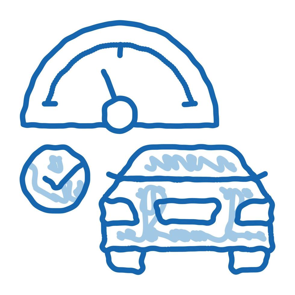 control de velocidad doodle icono dibujado a mano ilustración vector