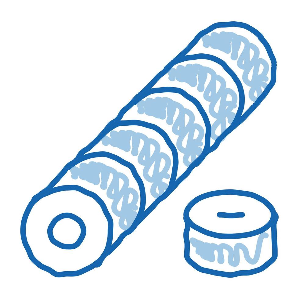 sushi roll cocina doodle icono dibujado a mano ilustración vector