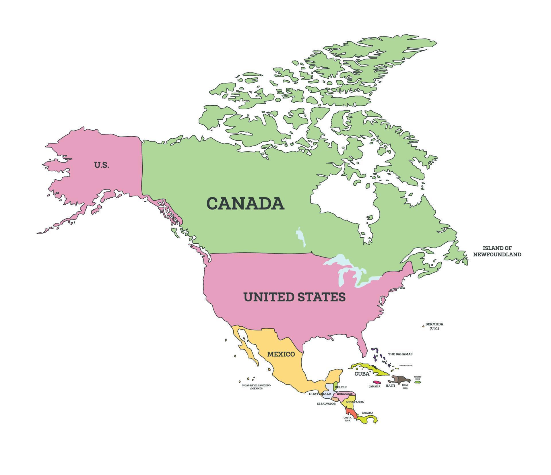 north-america-political-map-vector-illustration-17797474-vector-art