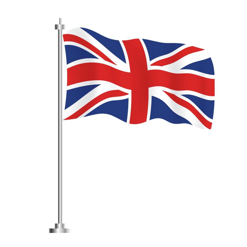 United Kingdom Flag. Isolated Wave Flag of United Kingdom Country. vector