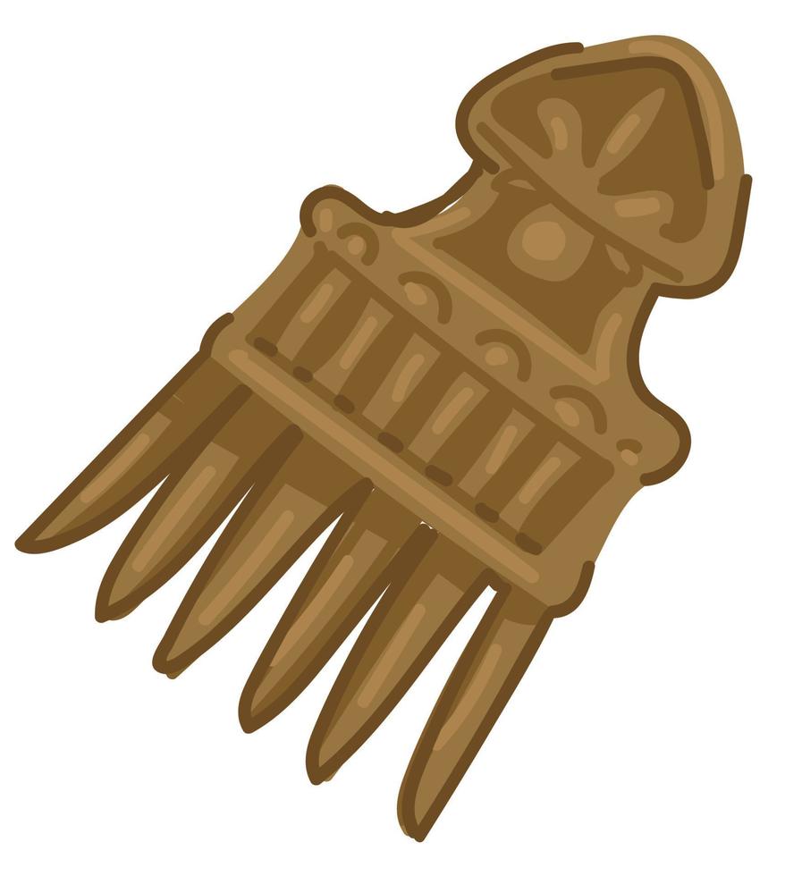 Ancient wooden comb with ornaments and decoration vector