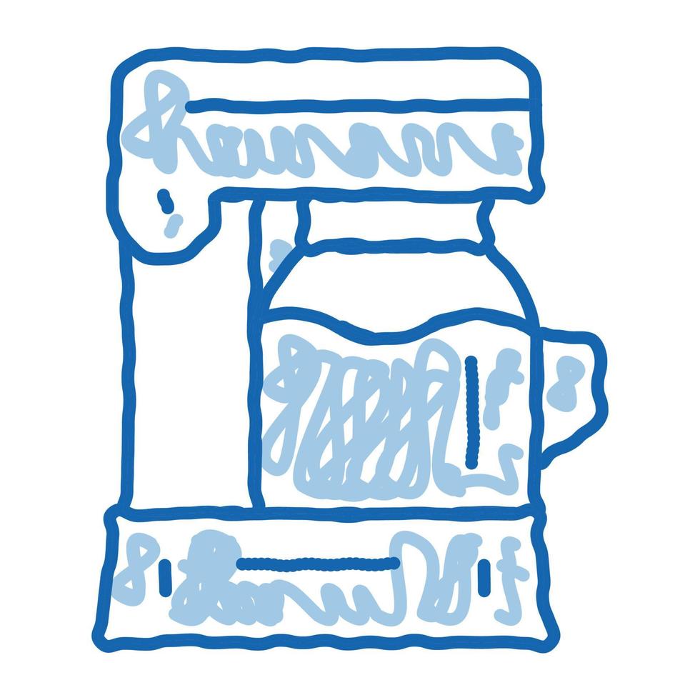 coffee machine doodle icon hand drawn illustration vector