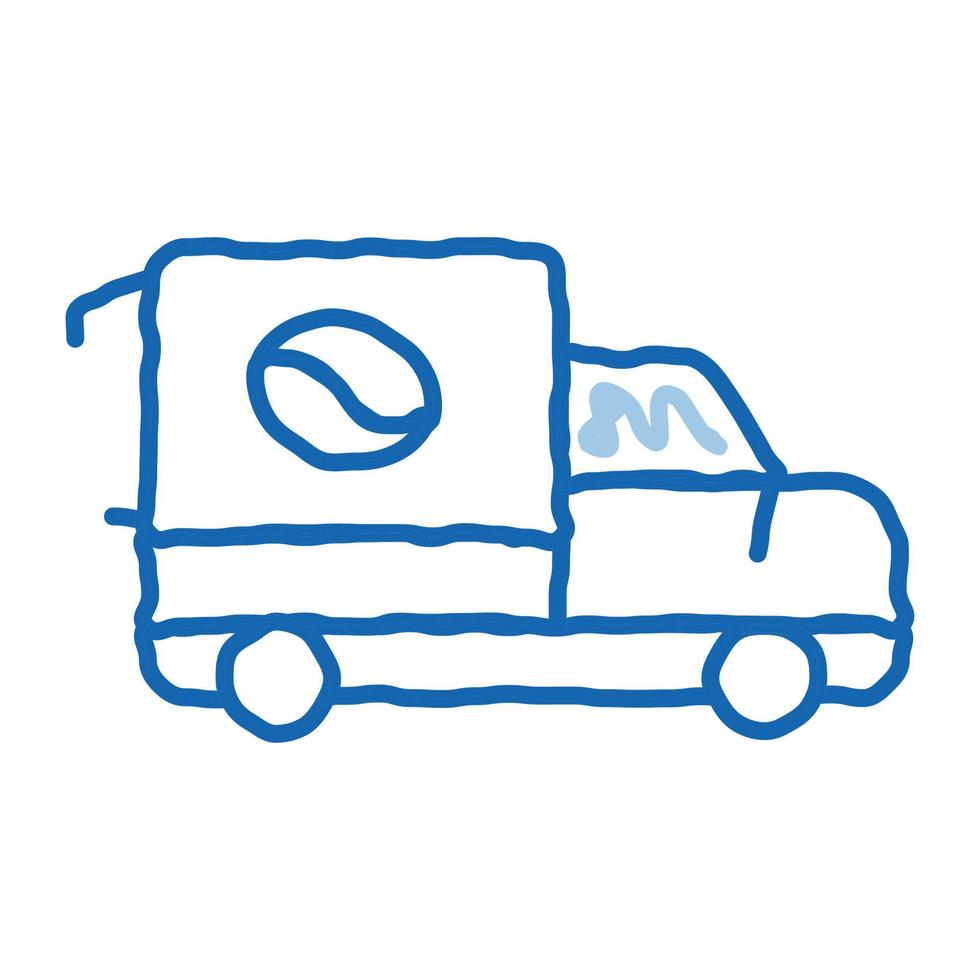 café coche doodle icono dibujado a mano ilustración vector