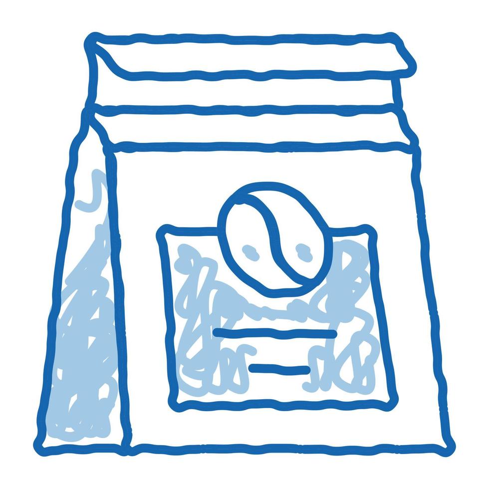 coffee package doodle icon hand drawn illustration vector