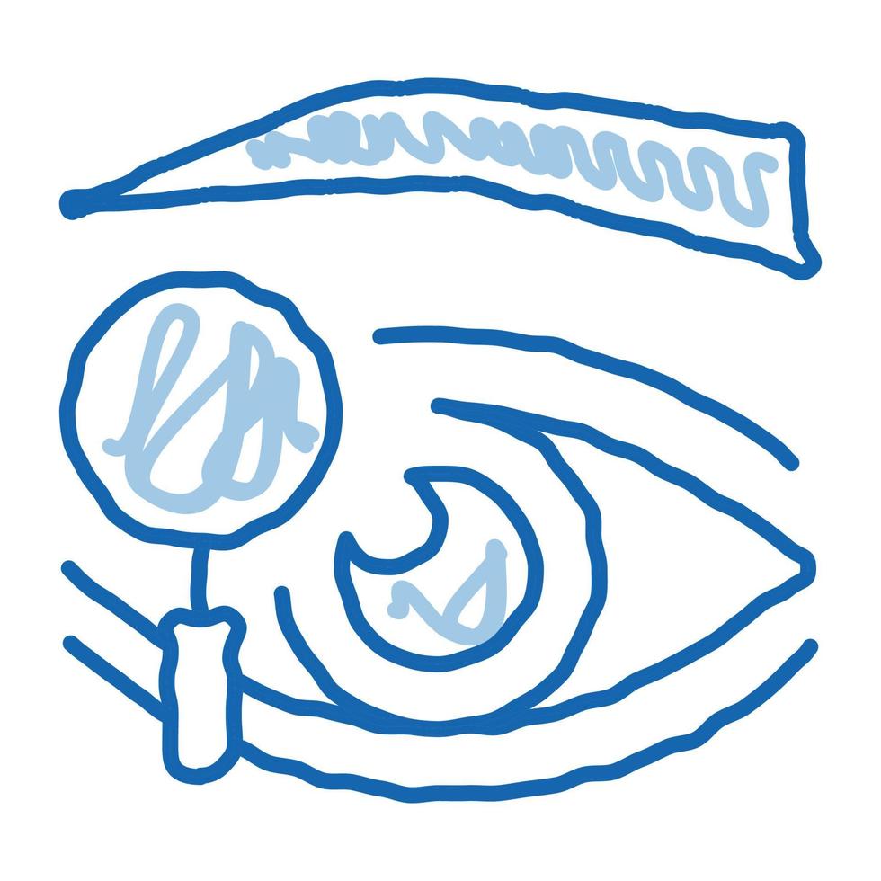 eyelid research doodle icon hand drawn illustration vector