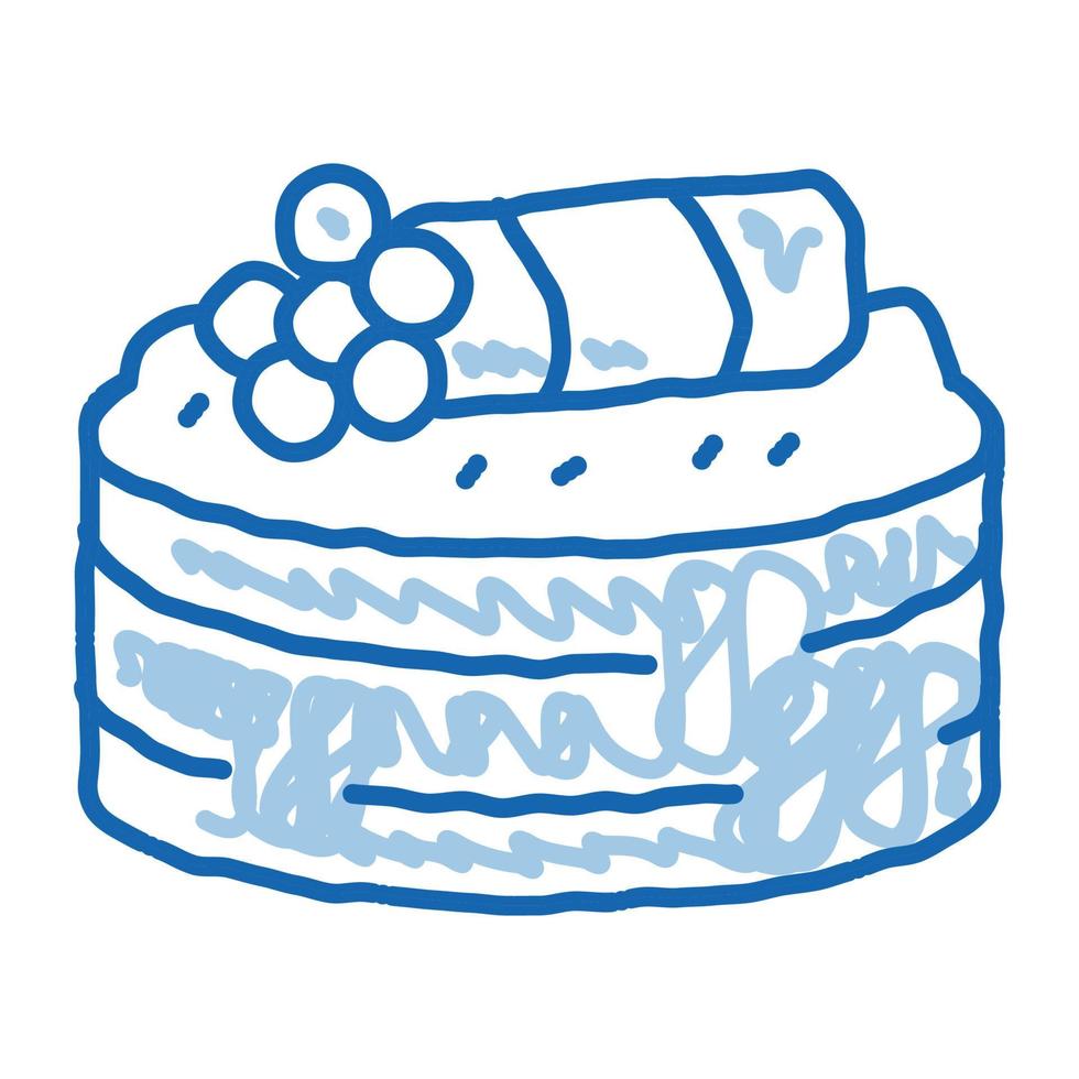 rollo de sushi con caviar doodle icono dibujado a mano ilustración vector