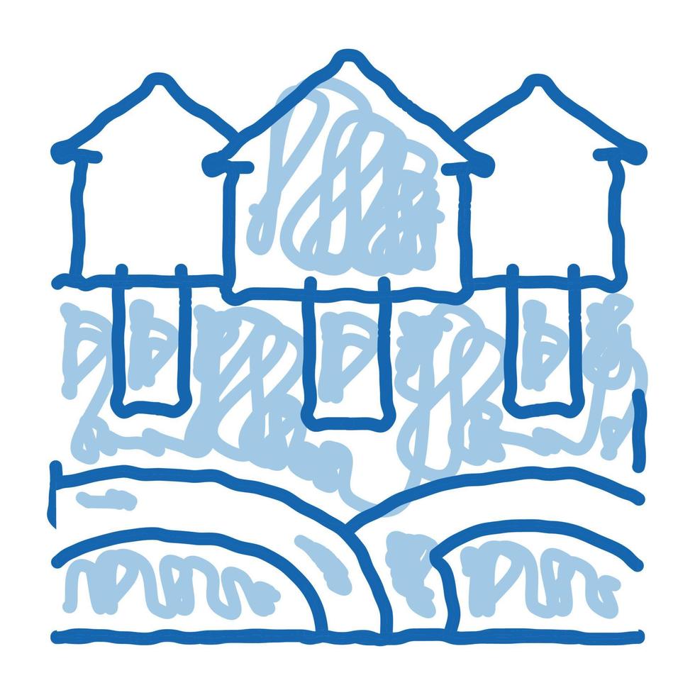 casa calefacción natural doodle icono dibujado a mano ilustración vector
