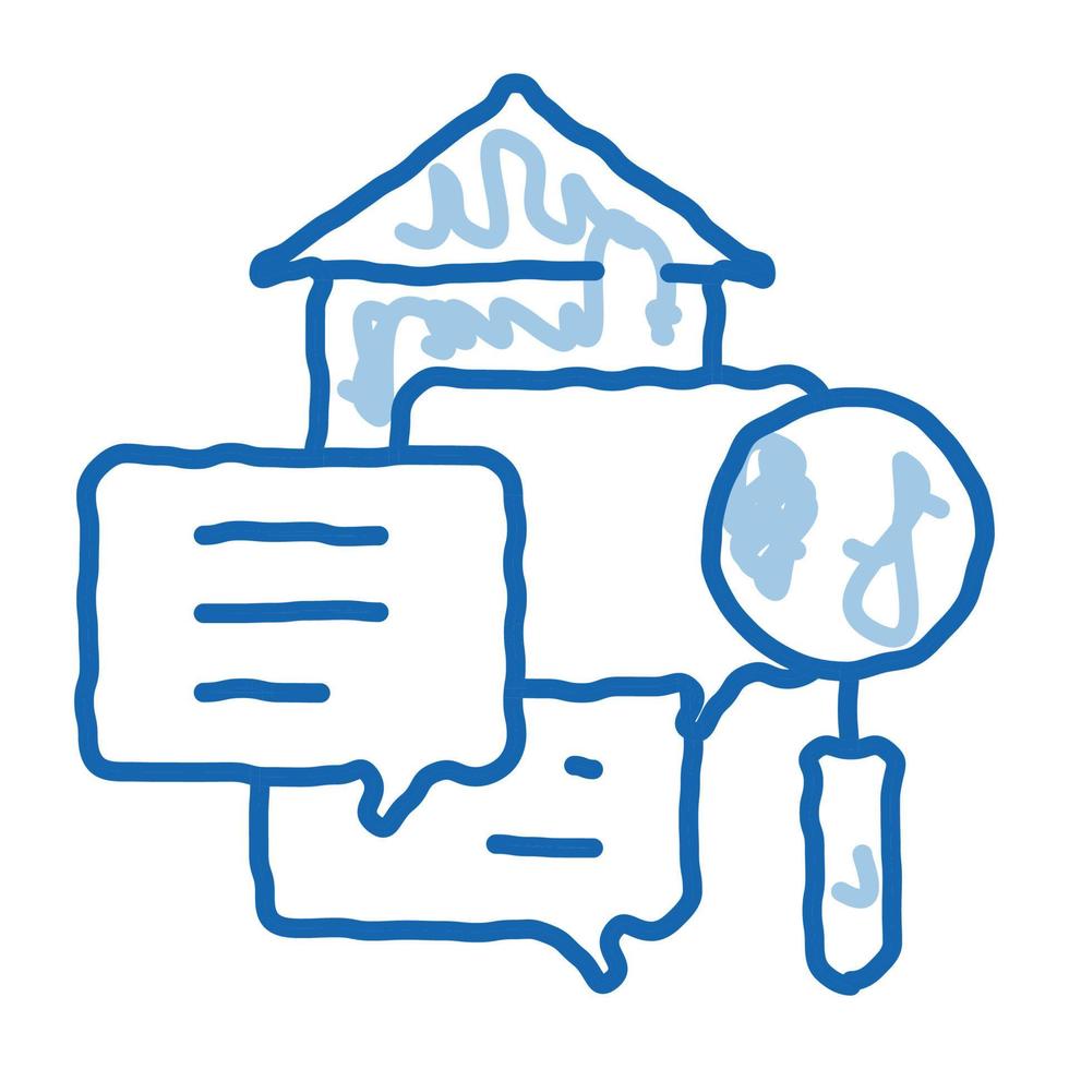 mensaje de agente inmobiliario doodle icono dibujado a mano ilustración vector