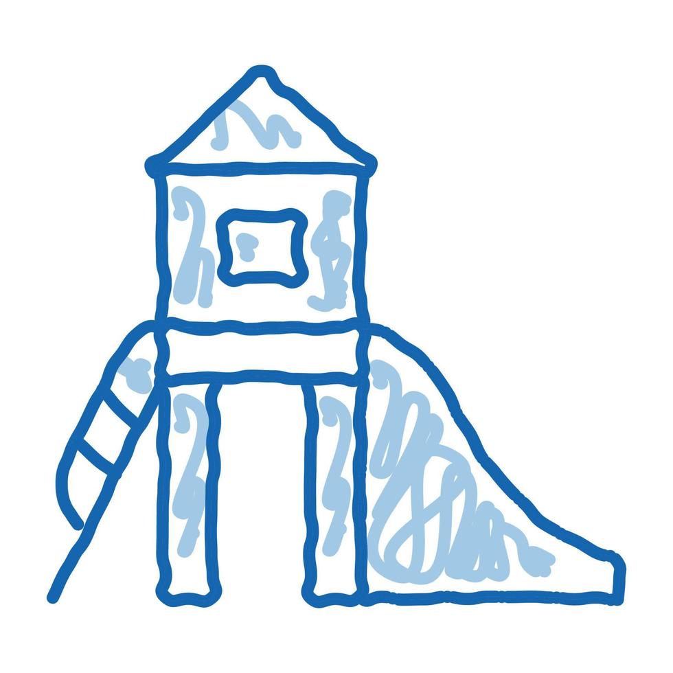ilustración de dibujado a mano de icono de doodle de patio de recreo preescolar vector