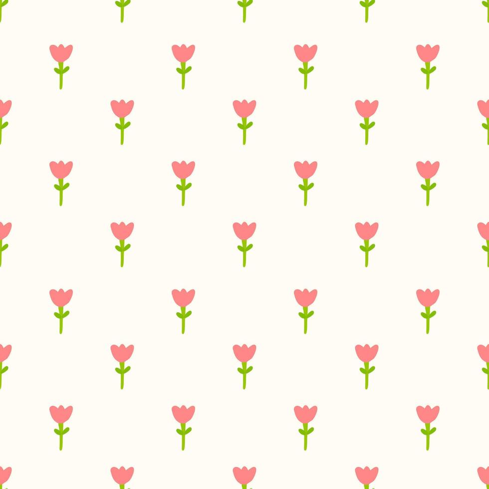 Seamless background with tulip pattern. Cute pattern for decoration. vector