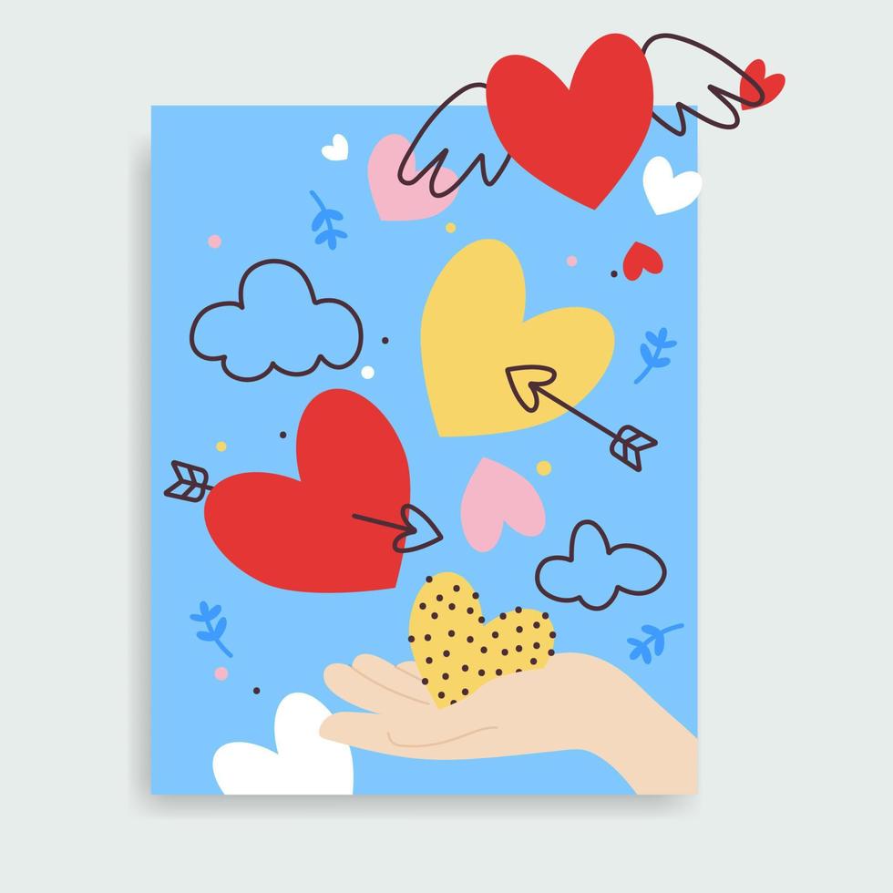 Happy Valentine's Day card. Couple in love. vector