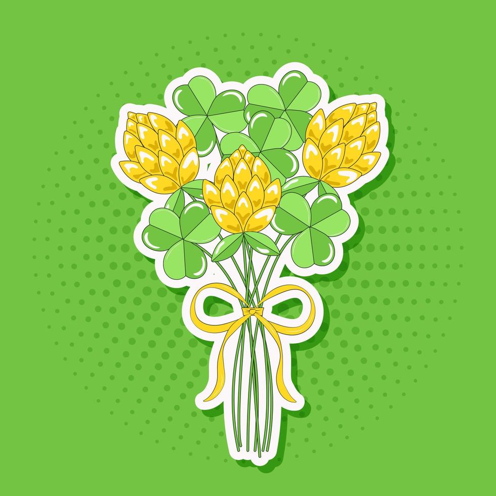 Clover Bouquet St Patricks Day Sticker vector