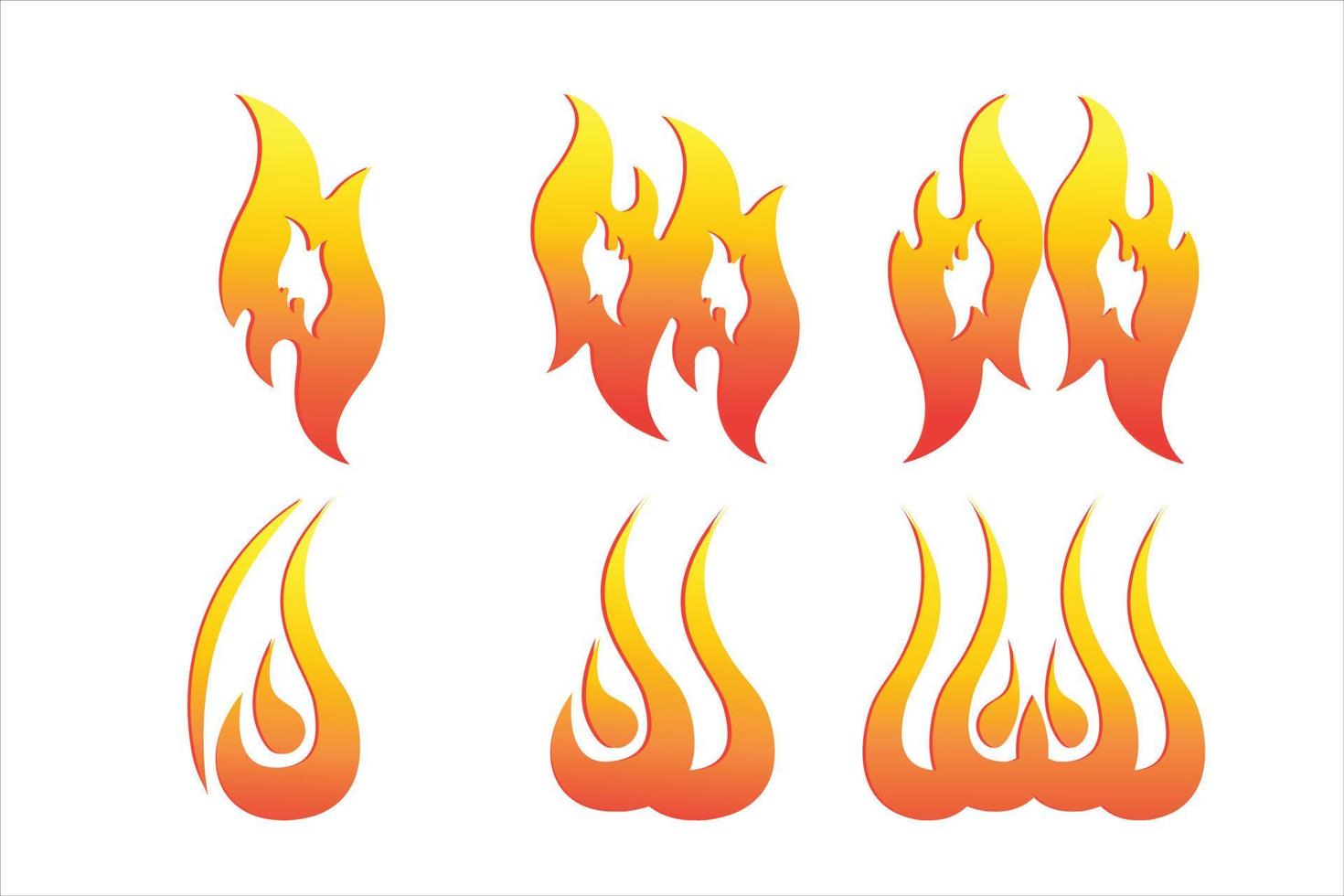 conjunto de iconos de fuego, conjunto de llamas de fuego, conjunto de llamas de fuego, iconos de fuego vector