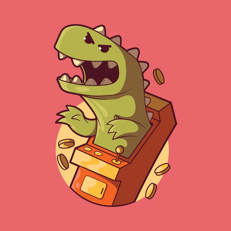 Monster character out of an arcade retro game vector illustration. Gaming, funny, tech design concept.