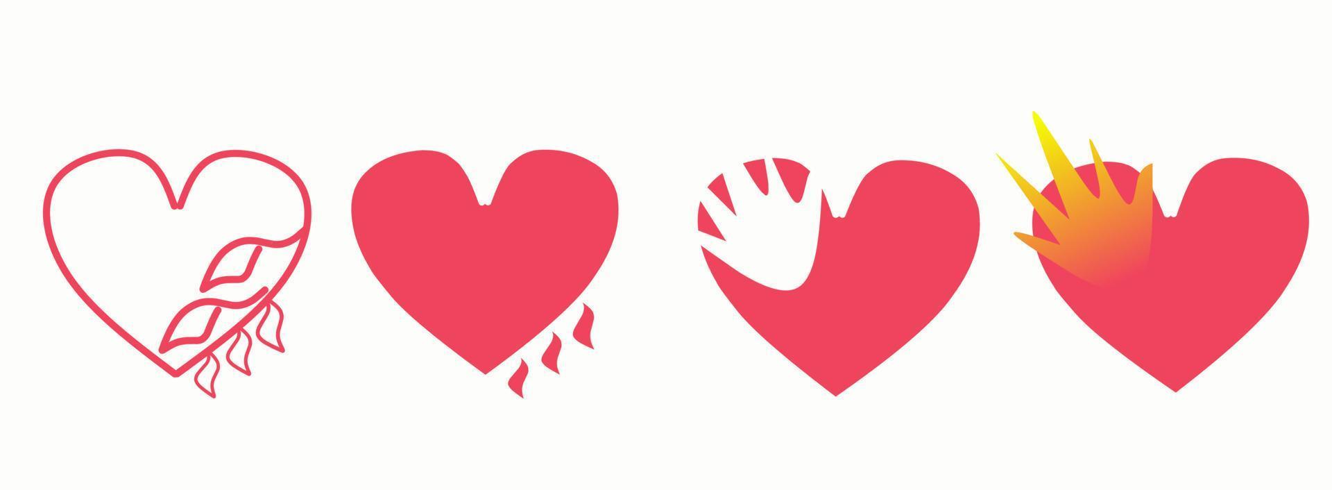 Love heart icon vector. Creative illustration romantic love symbols collection. Love concept. Design element for Valentine's day. vector
