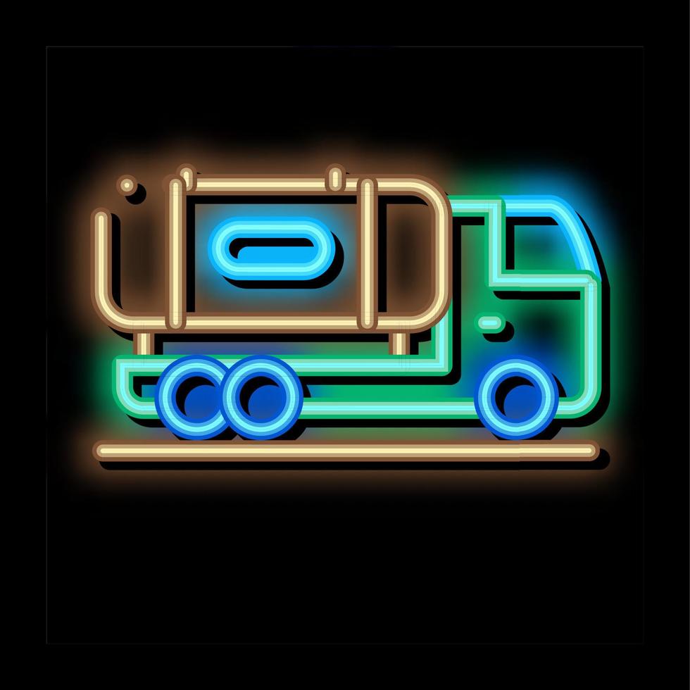 juice concentrate delivering truck neon glow icon illustration vector