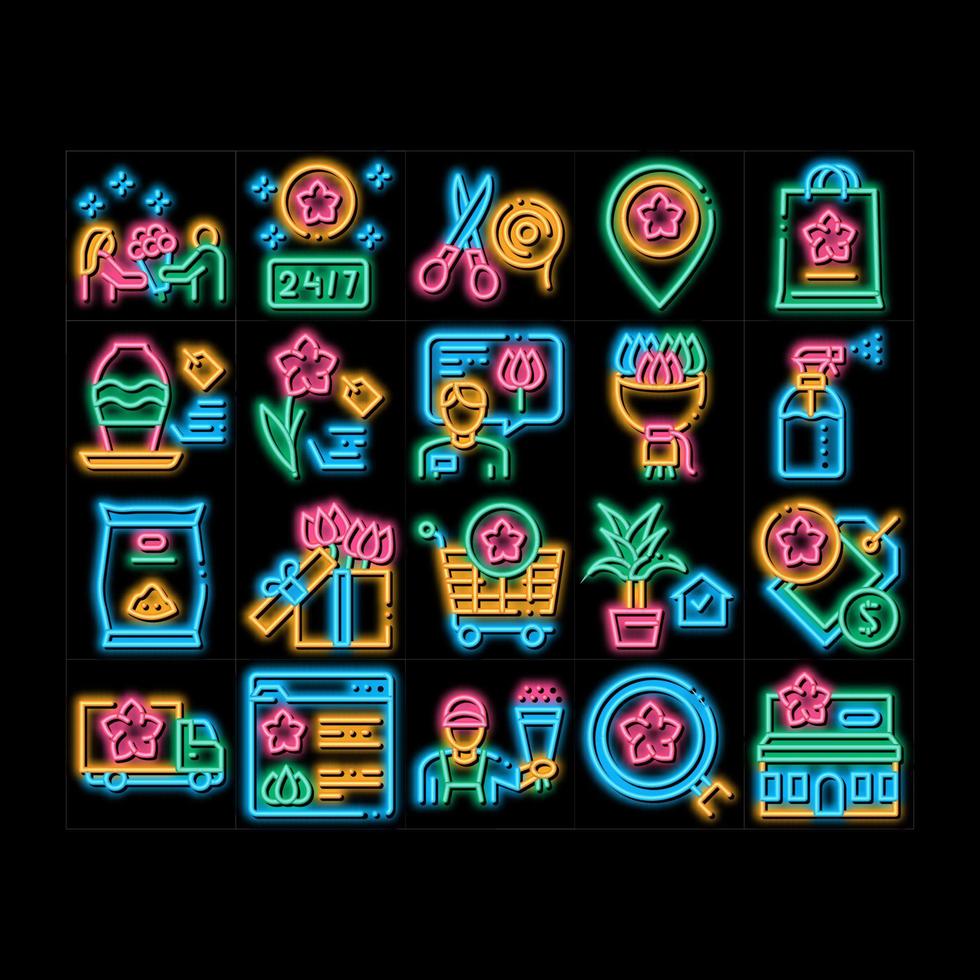 Flower Shop Boutique neon glow icon illustration vector