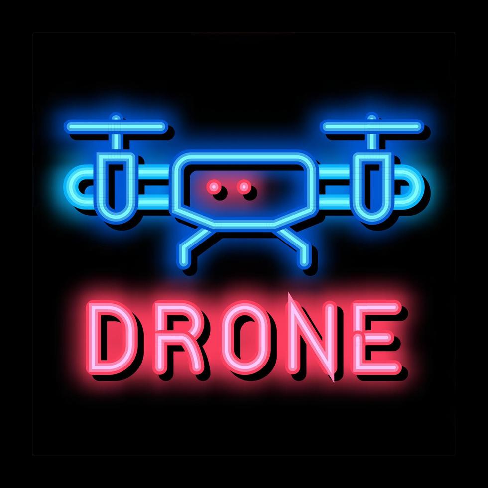 drone fly toy machine neon glow icon illustration vector