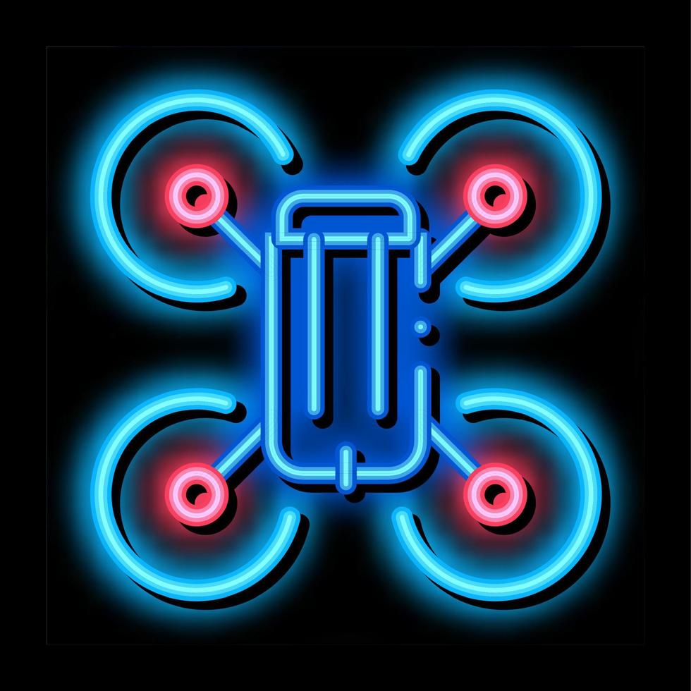 drone flying toy neon glow icon illustration vector