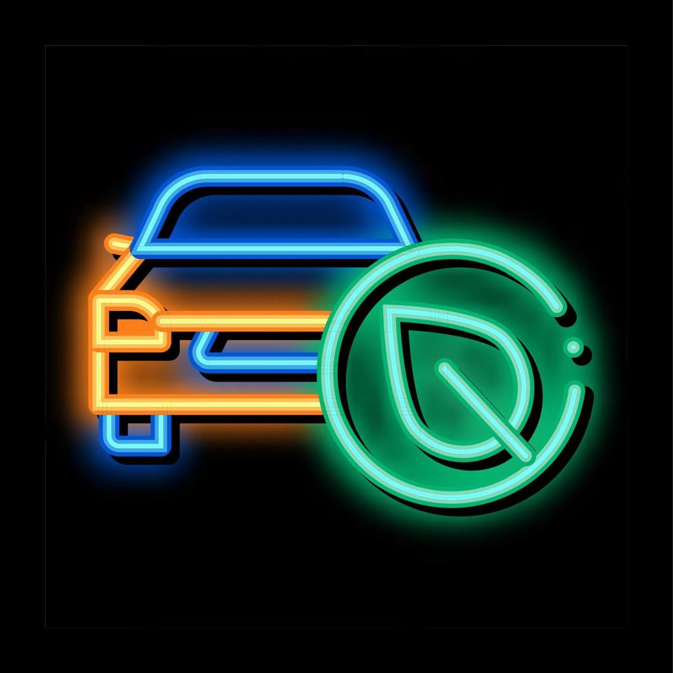 electro eco car neon glow icon illustration vector