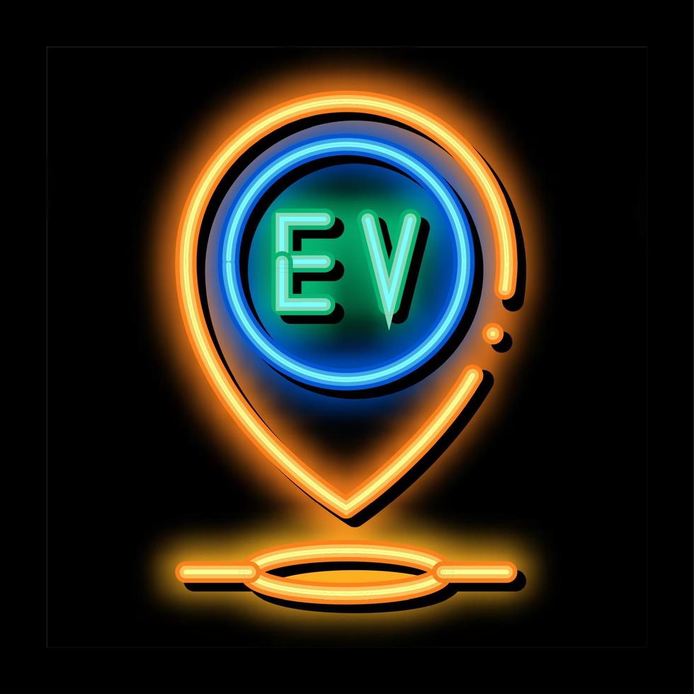 electro chard station gps mark neon glow icon illustration vector