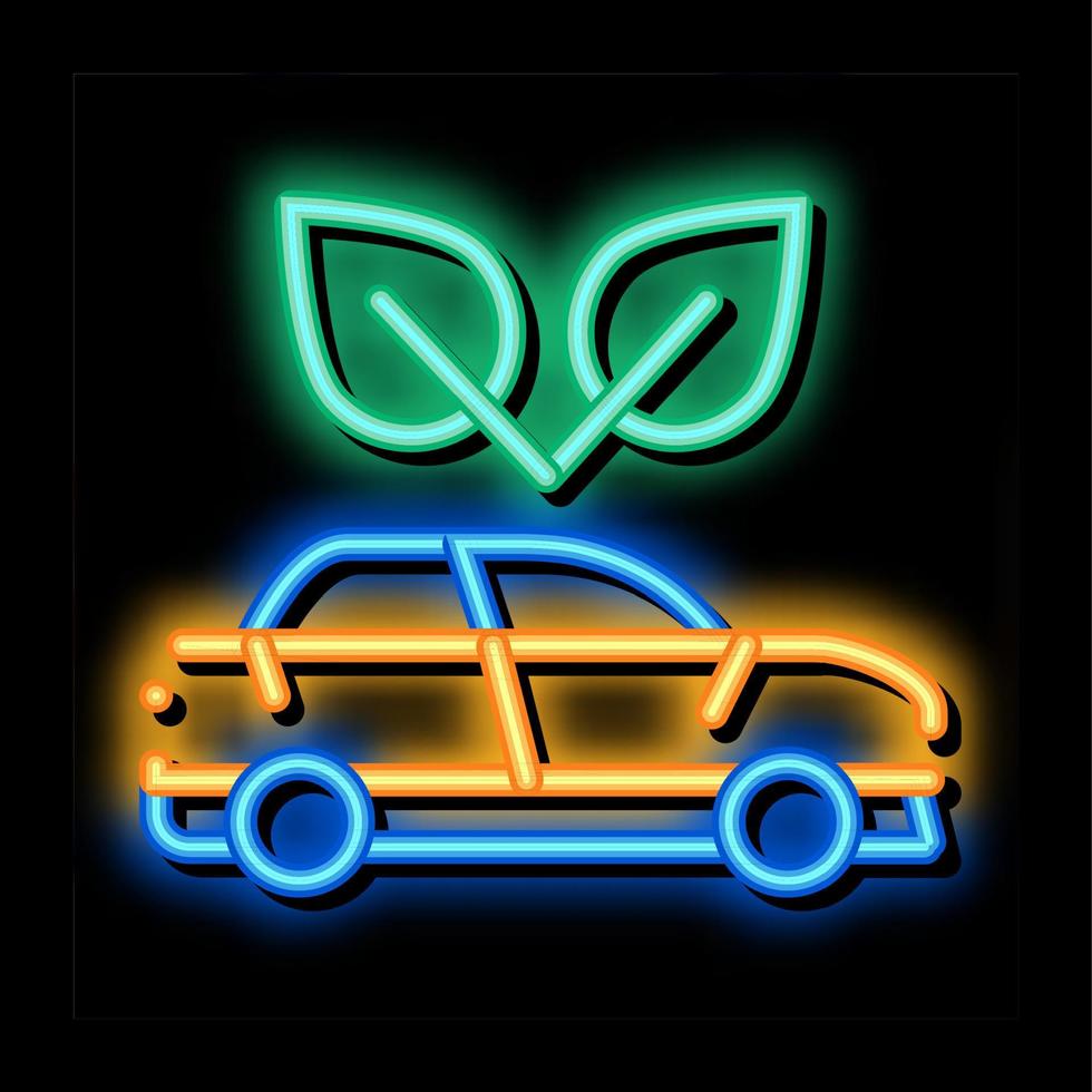 electro ecology environmental protection car neon glow icon illustration vector