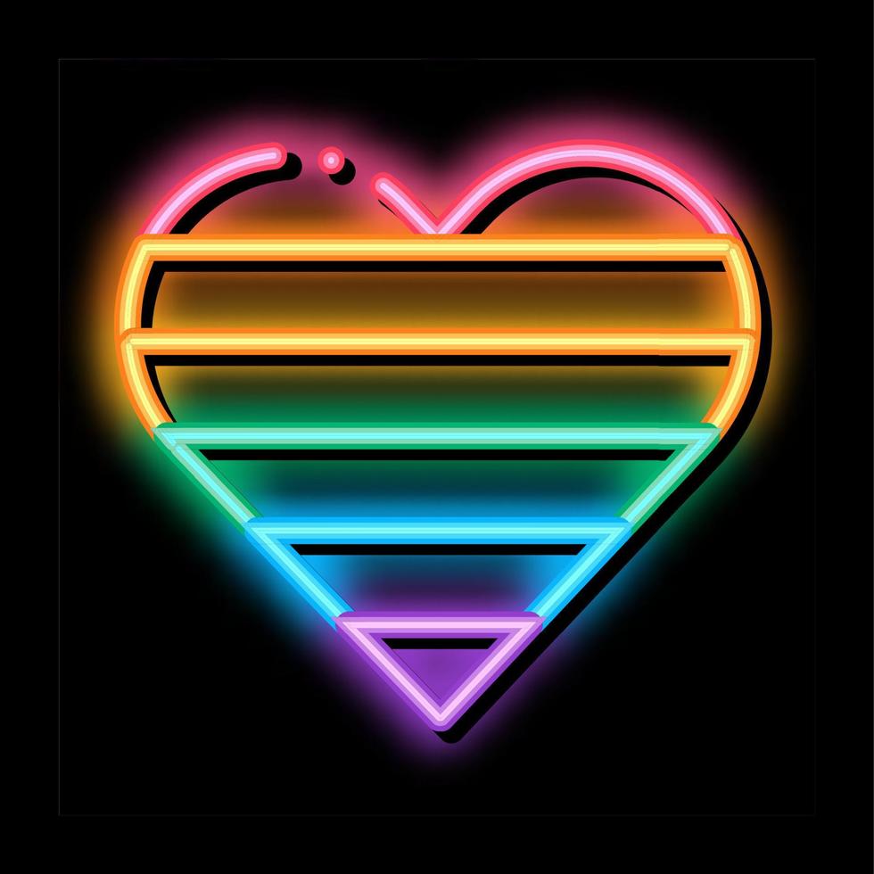 ilustración de icono de brillo de neón de corazón lgbt vector