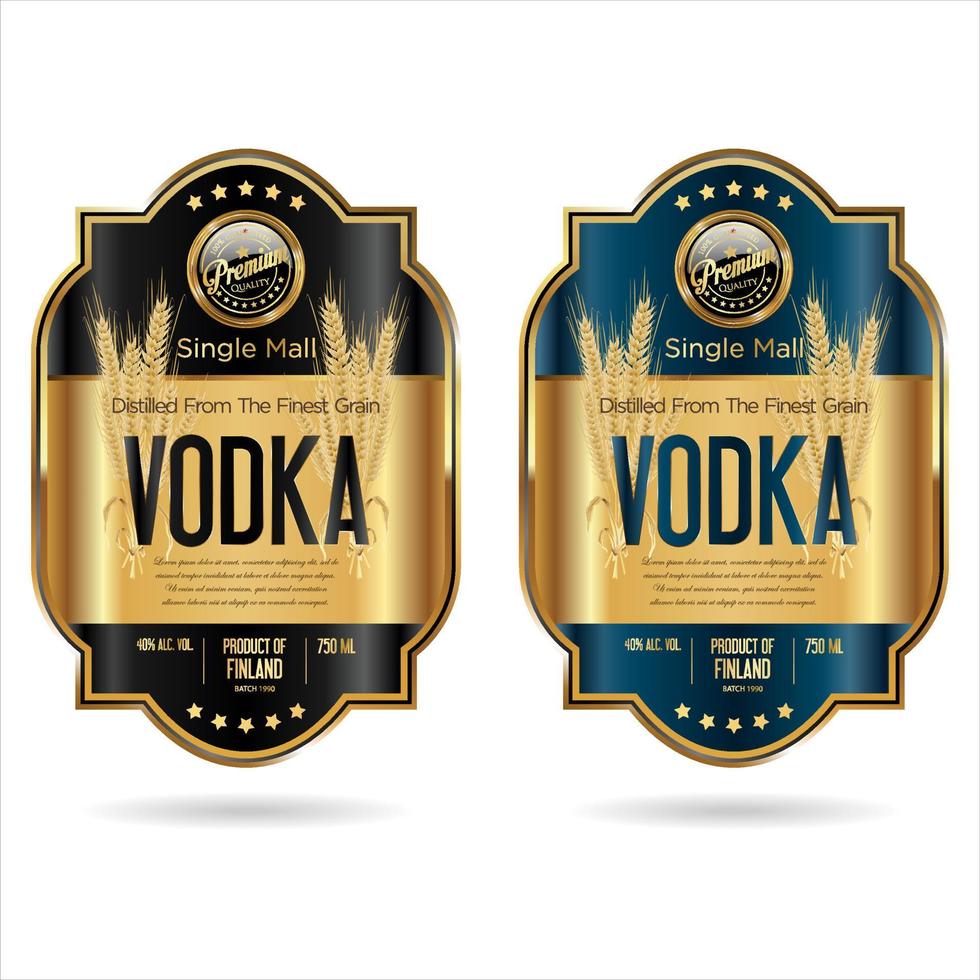 Labels for vodka with wheat vector stock illustration