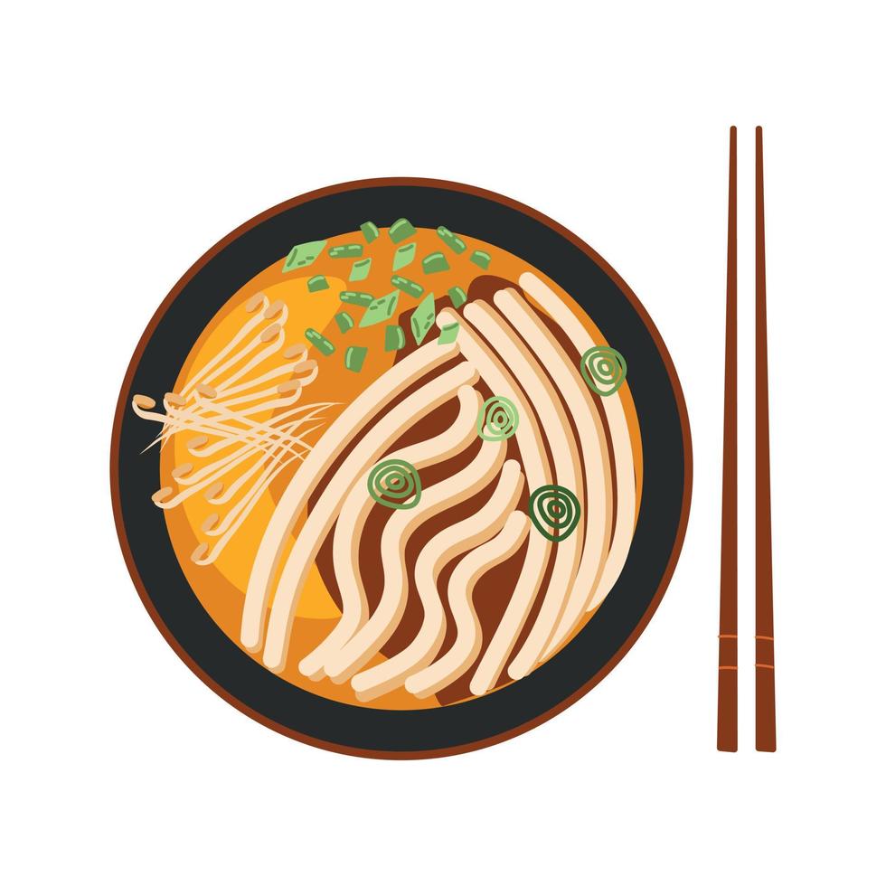 Udon Noodle Soup vector