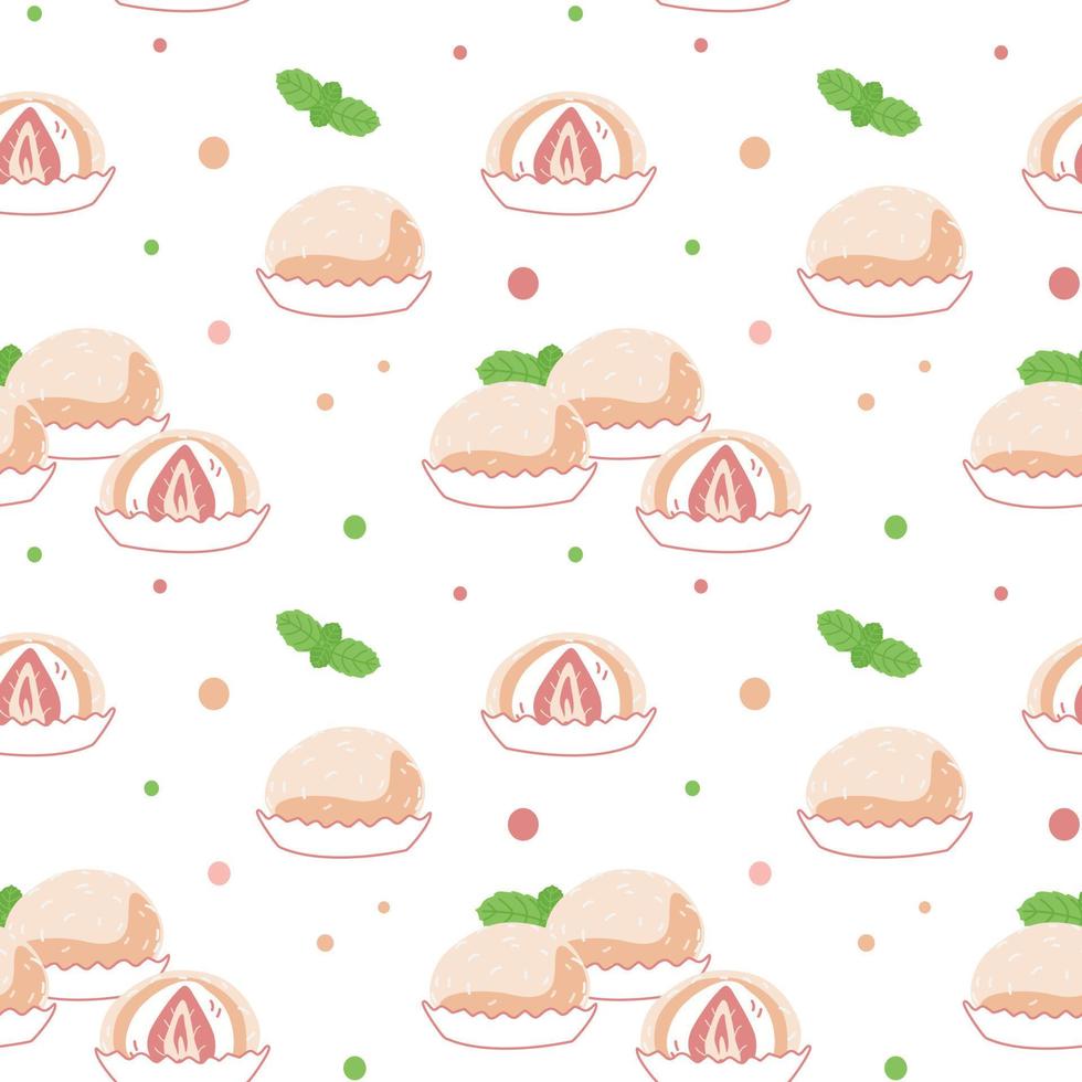 Seamless Pattern of Daifuku Sweets vector