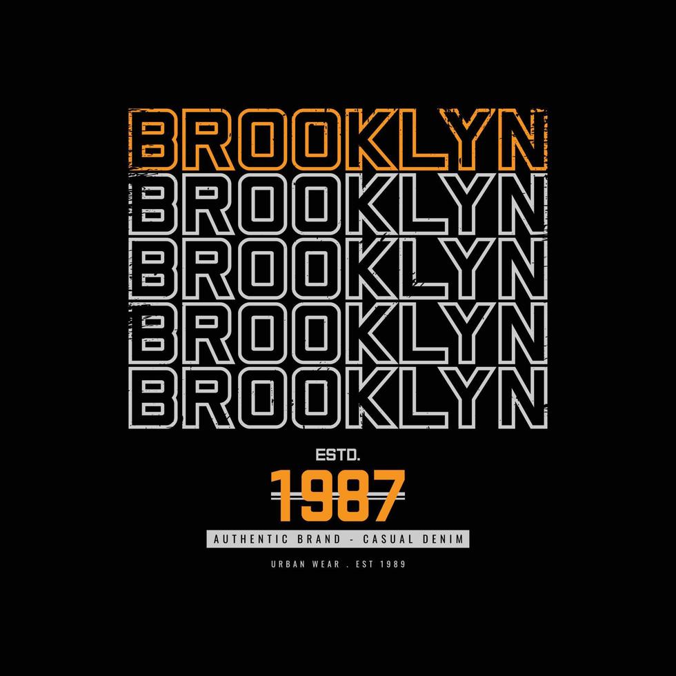 tipografía de ilustración de brooklyn. perfecto para el diseño de camisetas vector