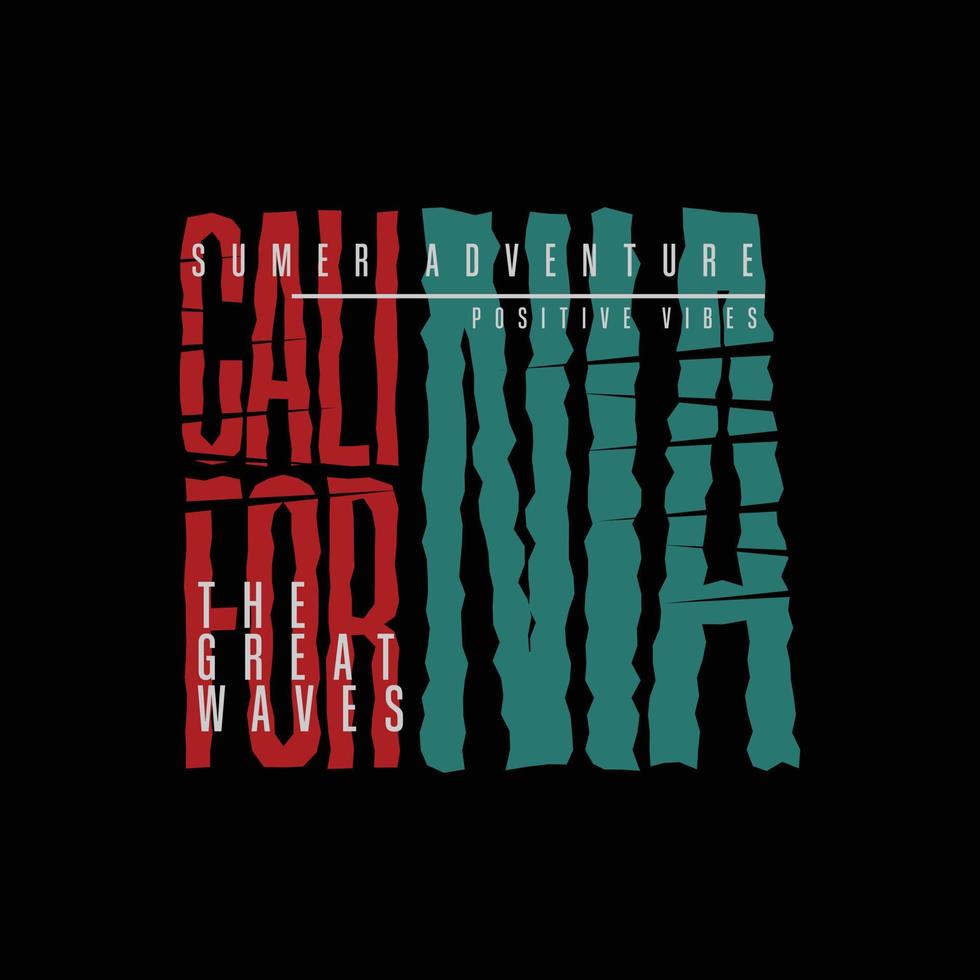 California typography vector t shirt design