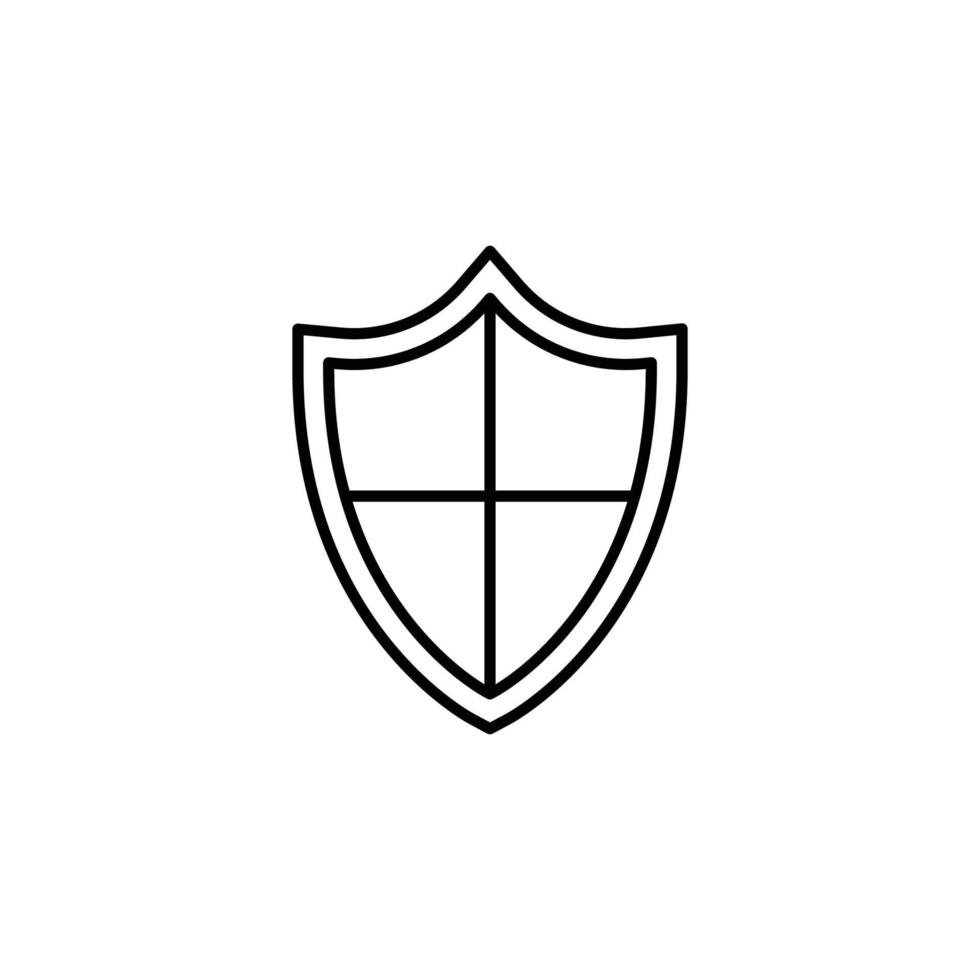 shield icon. outline icon vector