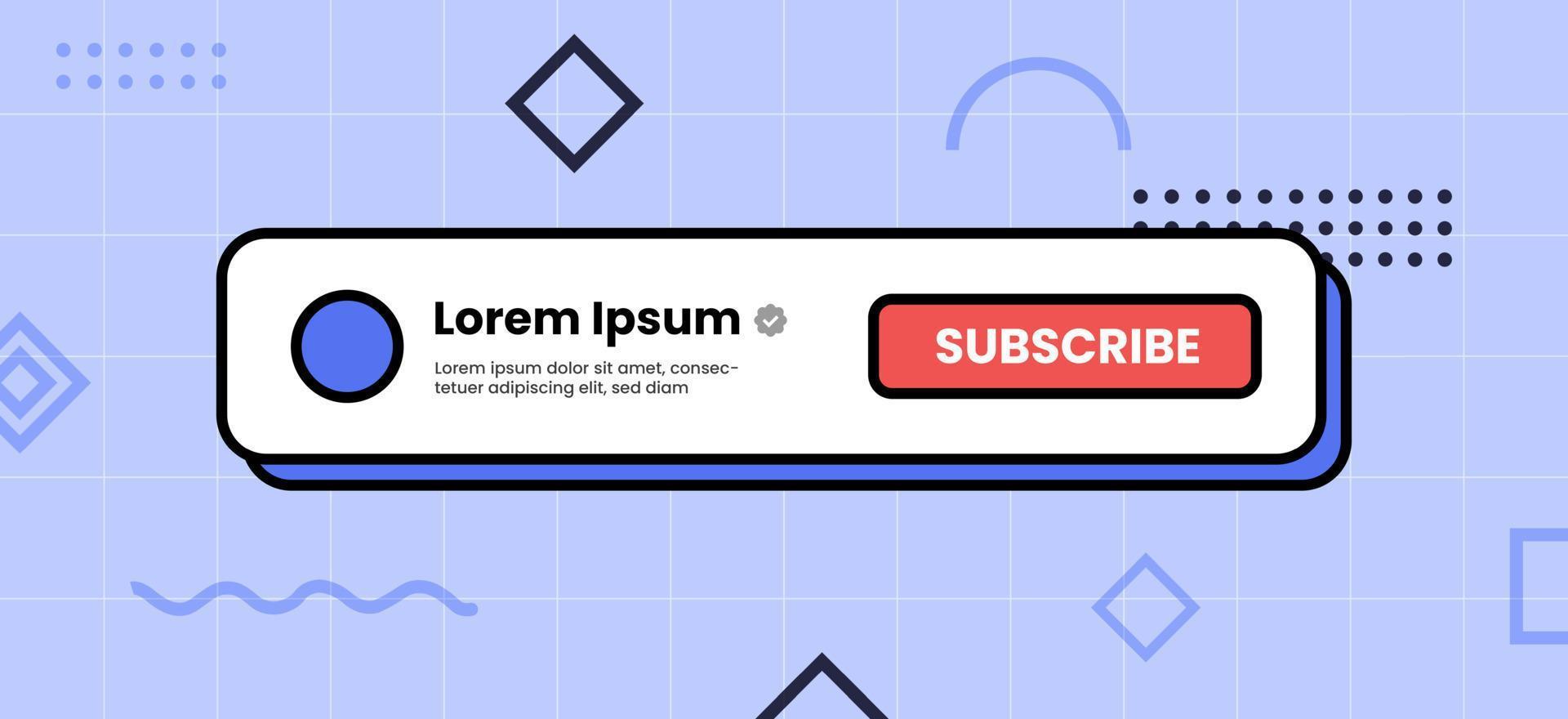 Subscribe button flat illustration. Follow us on social media concept. vector