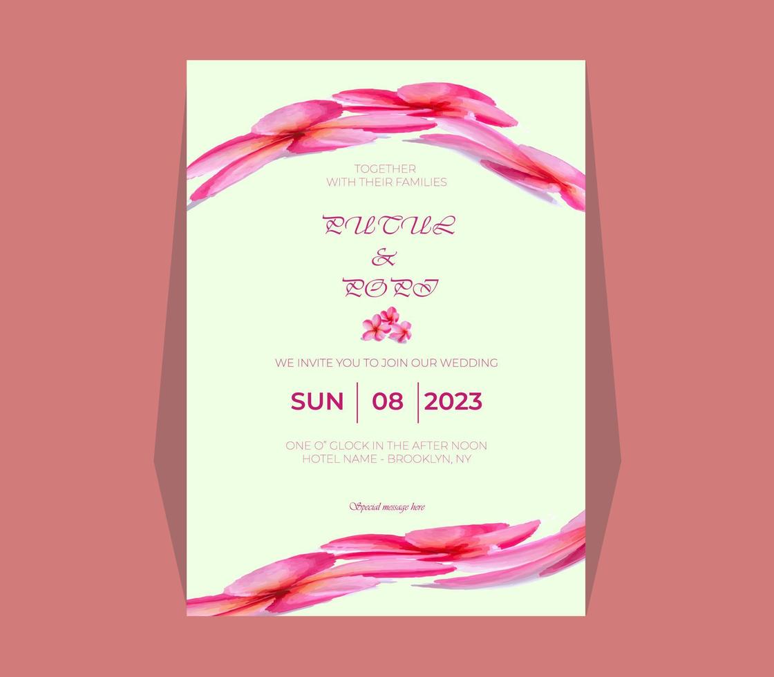 Cherry Wedding Invitation Card vector