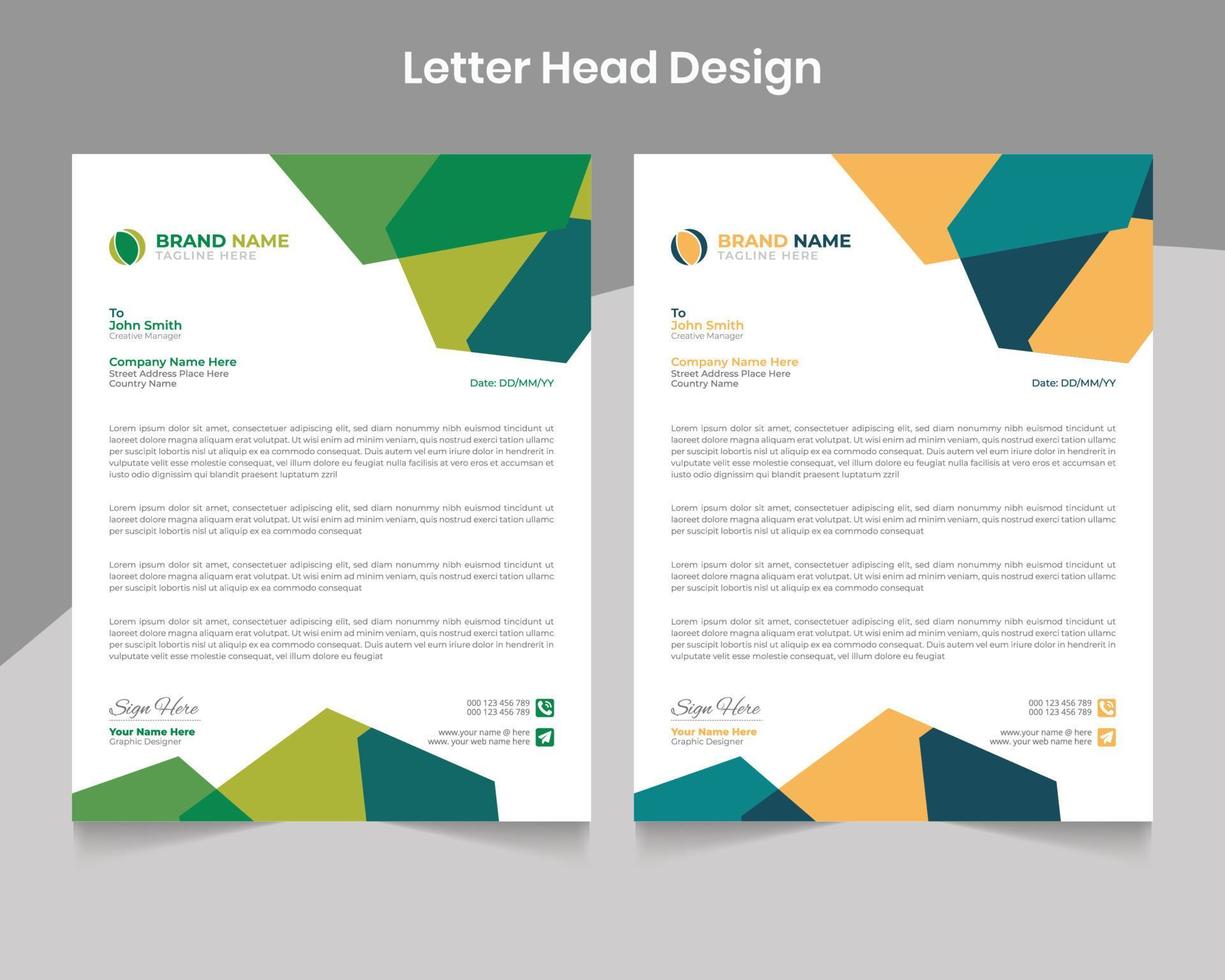 Abstract unique letterhead business template design vector