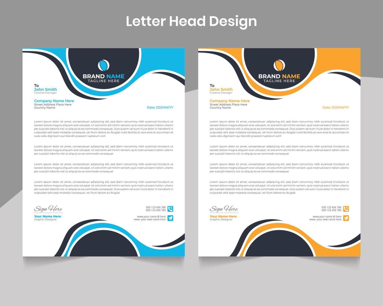 Abstract unique letterhead business template design vector