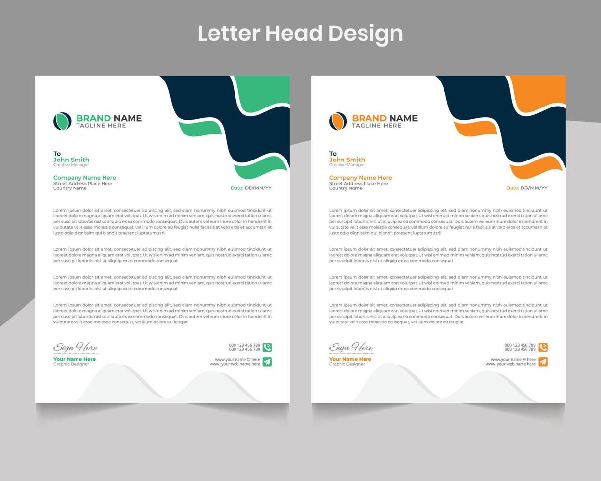 Abstract unique letterhead business template design vector