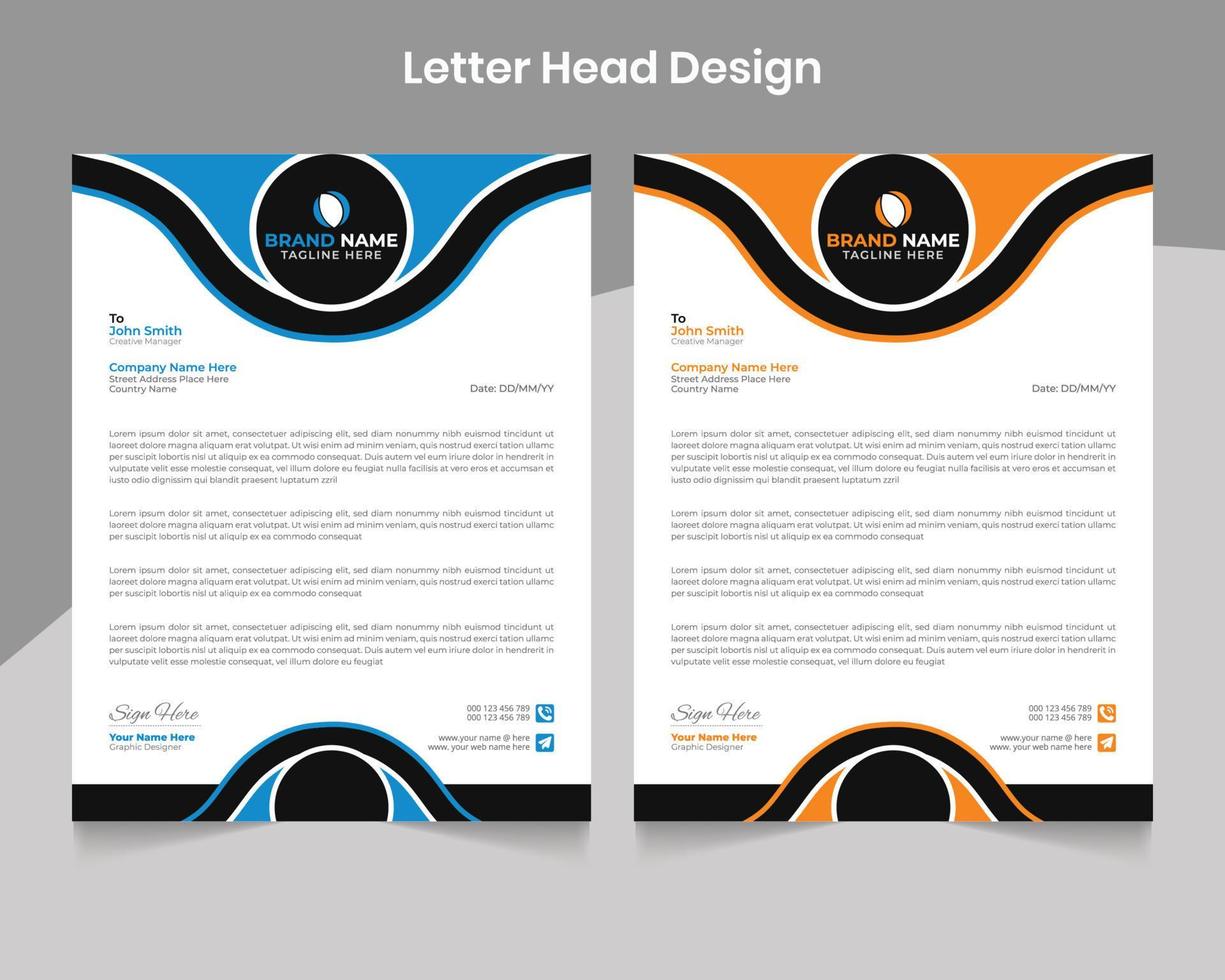Abstract unique letterhead business template design vector