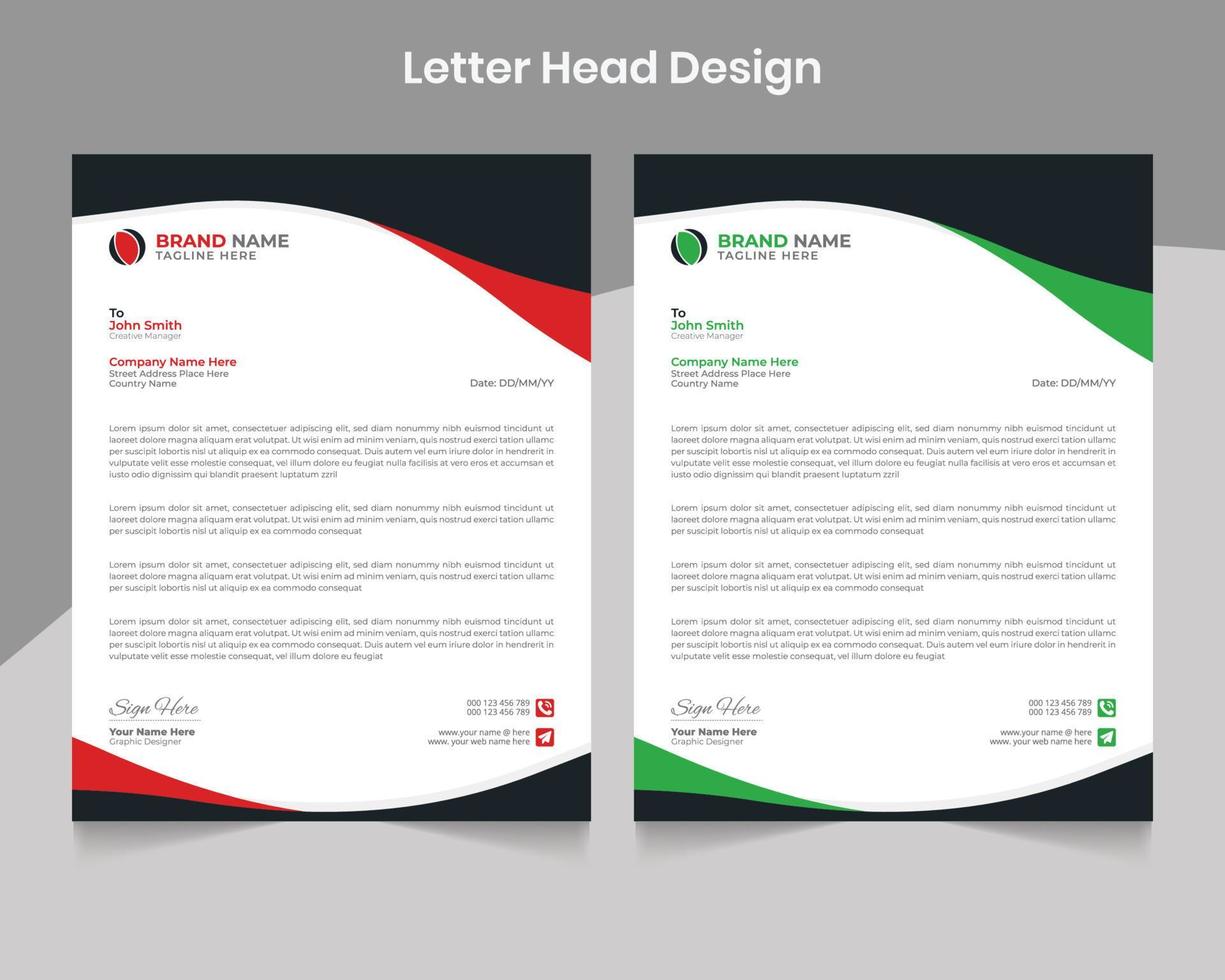 Abstract unique letterhead business template design vector