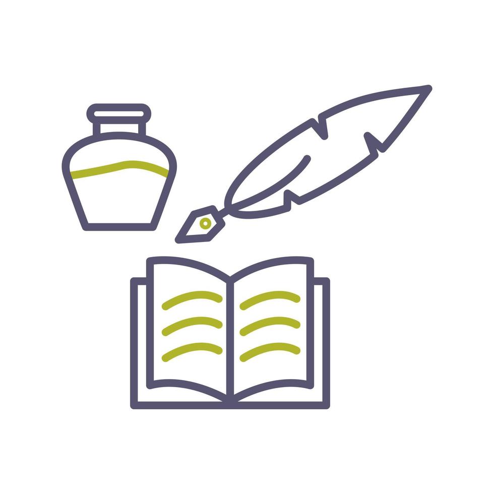 Unique Quill and Book Vector Icon