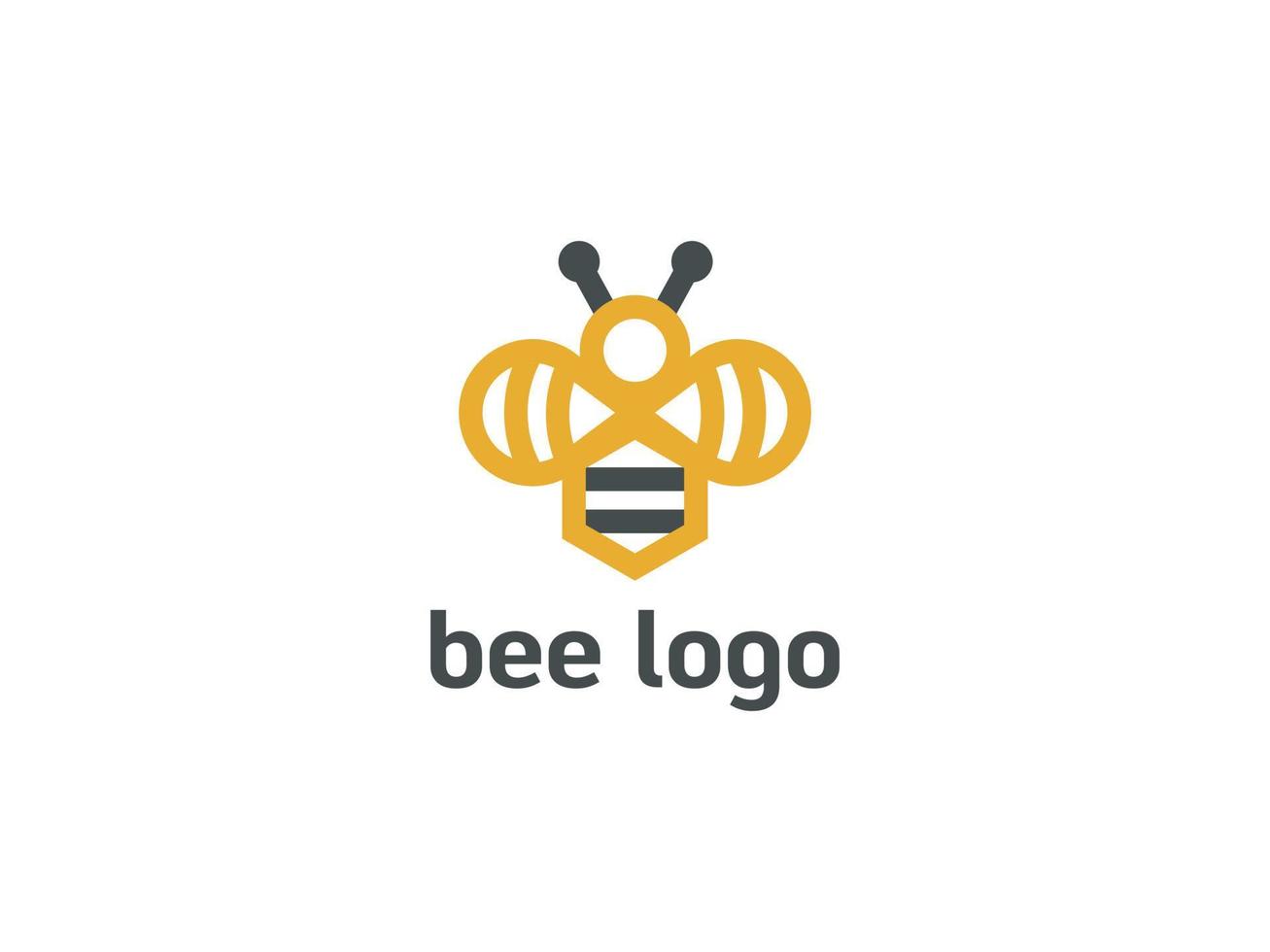 plantilla de vector de diseño de icono de logotipo de abeja