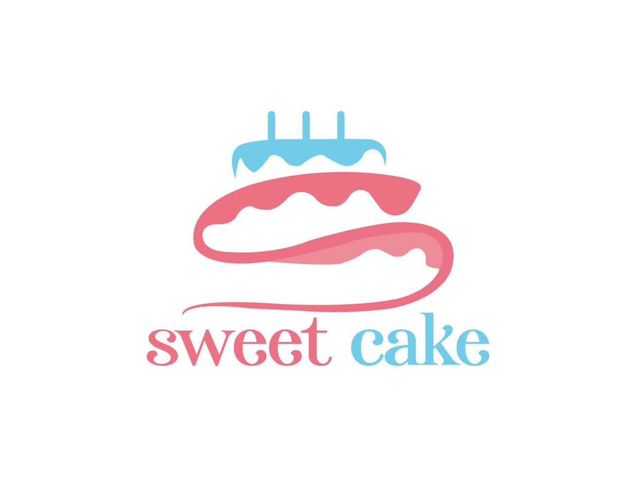 logotipo de pastel dulce logotipo de tienda de pasteles plantilla de vector de diseño de logotipo de panadería