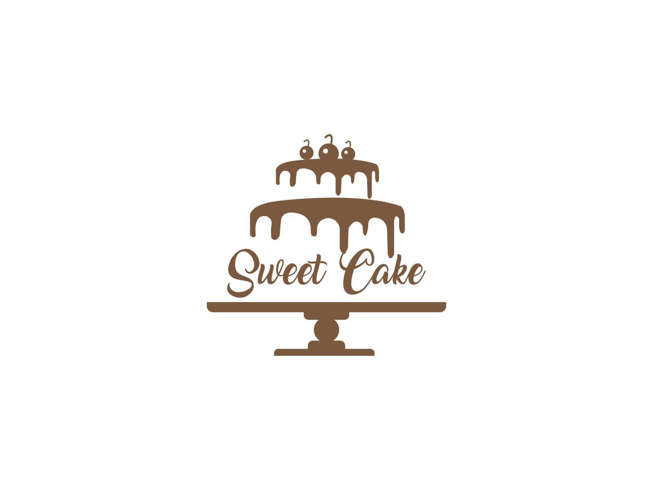 sweet cake logo cake shop logo bakery logo design vector template